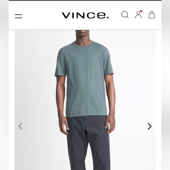 Vince Garment Dye Short-Sleeve Crew Neck T-Shirt green NWT E87 - Picture 1 of 6